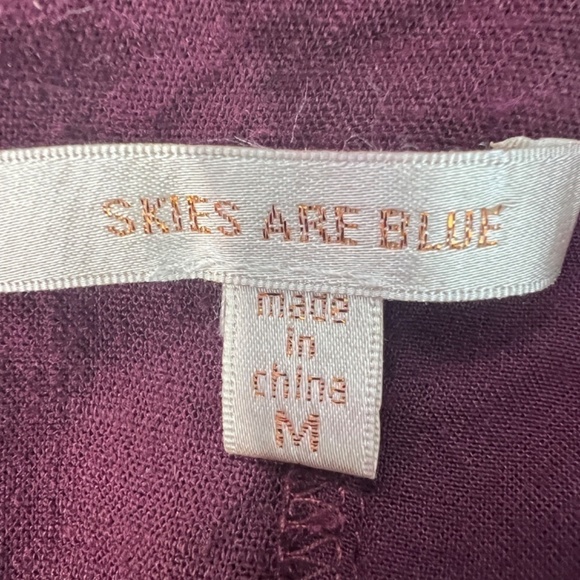 Skies Are Blue 100% Linen Womens Eyelet Coastal Girl Workwear Woven Top Medium - Picture 2 of 11